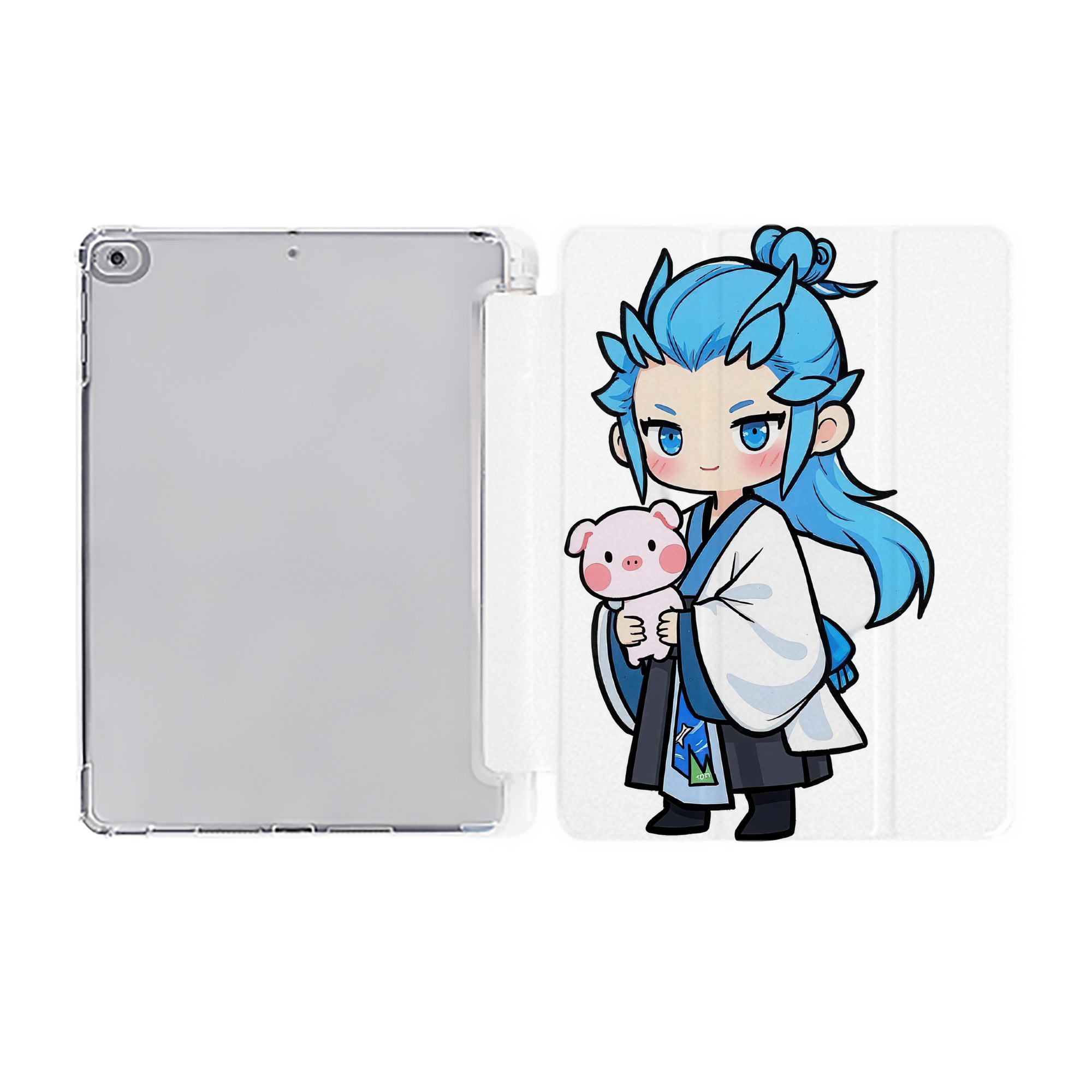 （画像用） Ne Zha 2 ナタ 魔童の大暴れ IPad ケース ペン収納付き 三つ折りスタンド PUレザー×シリコン 対応機種9.5/10.5/10.9インチ